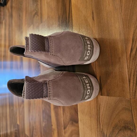 Sorel Out N About Women's Suede Ankle Boots with Wedge Heel sz7 - Picture 3 of 9